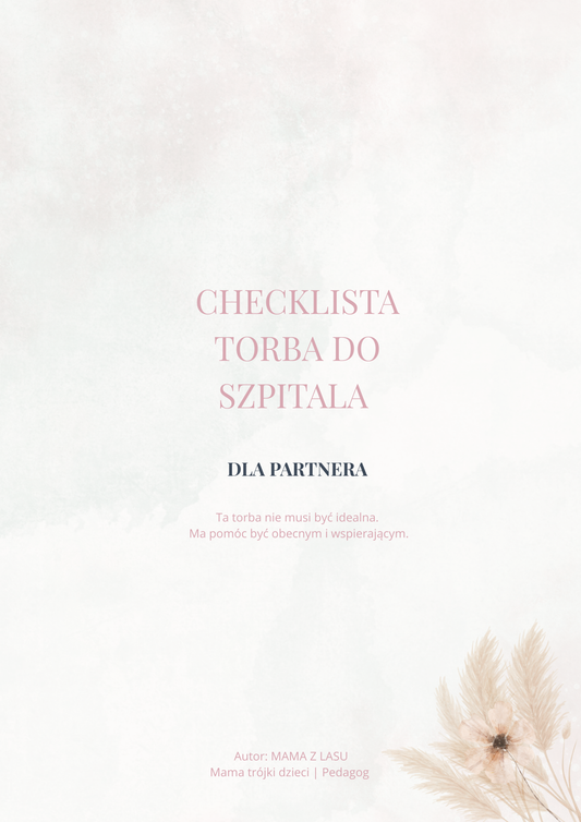 Checklista torba do szpitala - dla partnera